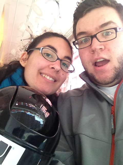 Danielonpaper's tweet photo. Our first buy for our new apartment. No that's not R2D2 it's a garbage can from umbra! http://t.co/wI2K8vBl