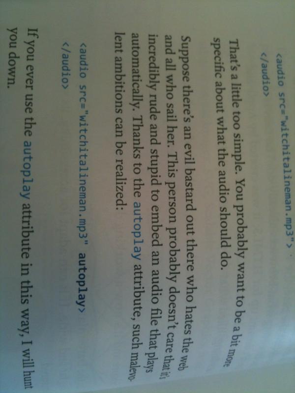 jabranr's tweet image. That&apos;s for the evil bastard with &quot;autoplay&quot; who hates the web and all who sail her!! LOL #ABookApart #AdaptiveWeb