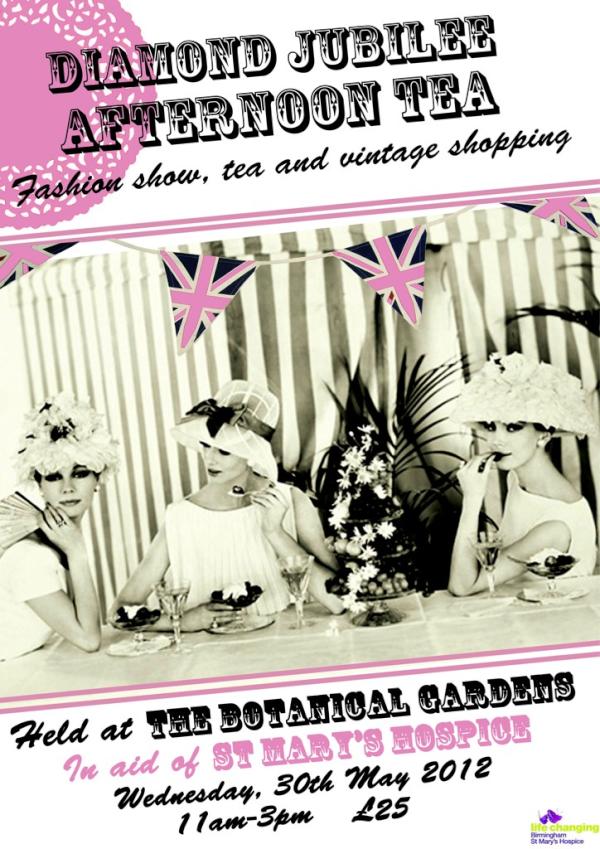 TheWedding_Club's tweet photo. Join us for Jubilee bubbly Tea 30th may for St Marys hospice. Ticket £25 B'ham Botanics. Vintage catwalk & stalls 11-3 http://t.co/KuwJPDZL