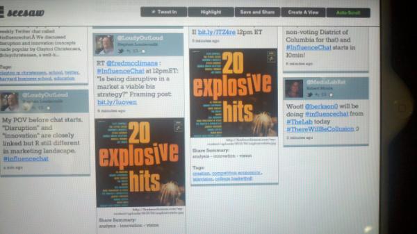 MediaLabRat's tweet image. Will be using SeeSaw beta for #influencechat today.  Make ur tweets visual, people! :)