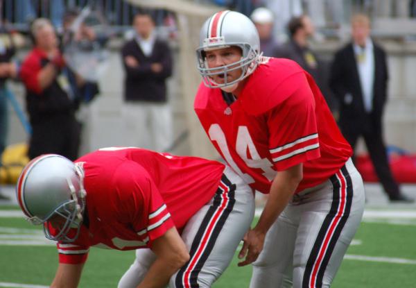 TopBillingSport's tweet image. I covered OSU the day #Touchback filmed a scene at Ohio Stadium. Took a picture of star @Brian_Presley taking snaps!