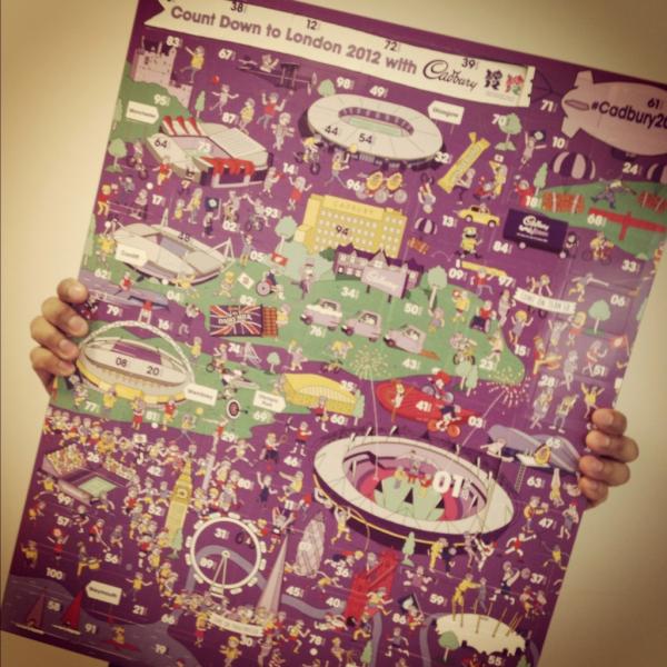 CadburyUK's tweet photo. Get a bonus entry into our #100DaysToGo competition to win a chocolate #Cadbury2012 Calendar just by retweeting this! http://t.co/SiisUD5V