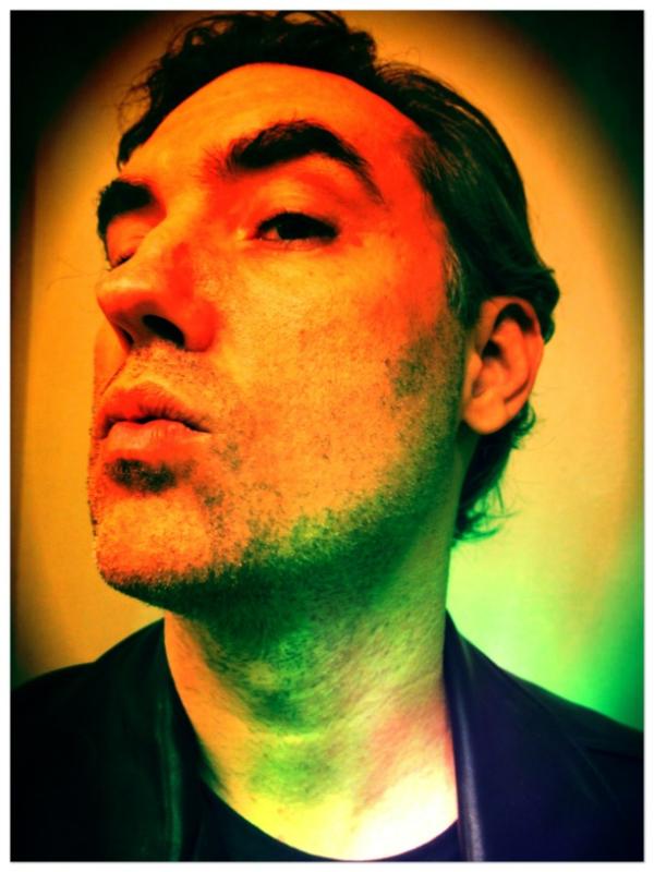 In a colorful space.