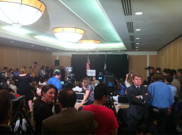 afranz409's tweet image. The media is in place for #newtgingrich in #Arlington... Just downstairs from #joinapt