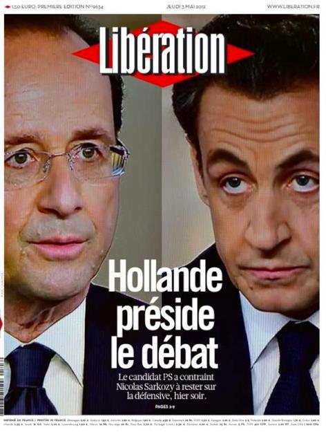 La Une de Libé demain matin (1ere édition, bouclée à 22h30 apres 1h30 de débat