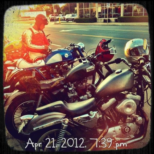 Guswrites's tweet image. IRON HORSES: Bikers converge @ReserveSupplyCo tonight on Washington Ave. #houston.