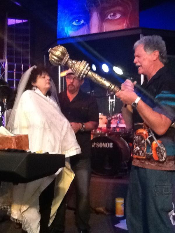 JayTrustingGod's tweet image. Joann Mc Fatter being poured into by prophet Gary Brooks and prophet Ruth Mangiacapre.