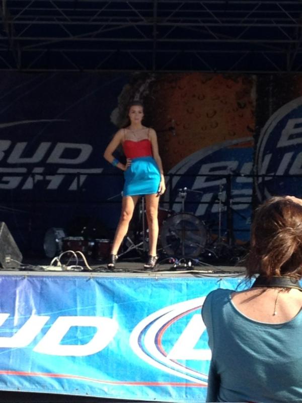 CandaceBecnel's tweet photo. @tori_bec modeling my repurposed dress and accessories at the Dirty Laundry fashion show in downtown Baton Rouge! http://t.co/7BzS59b4