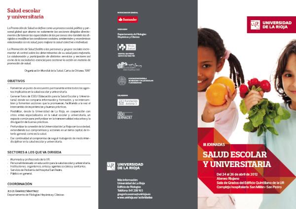 Estremos del 24 al 26 de abril en las III Jornadas de Salud Escolar y Universitaria (Logroño)