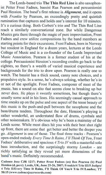 ThinRedLineBand's tweet image. Hi folks! It's been a while. Here is a lovely review of our debut album "Alignment" in the IAJRC journal