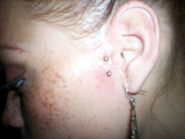 TopNotchtatts's tweet image. Surface Piercing (tragus)