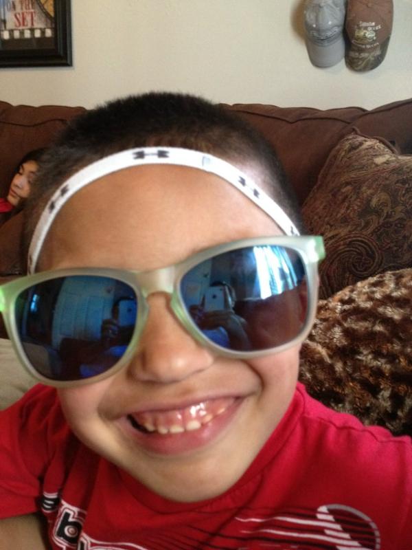 Lucas with my glasses and headband lol