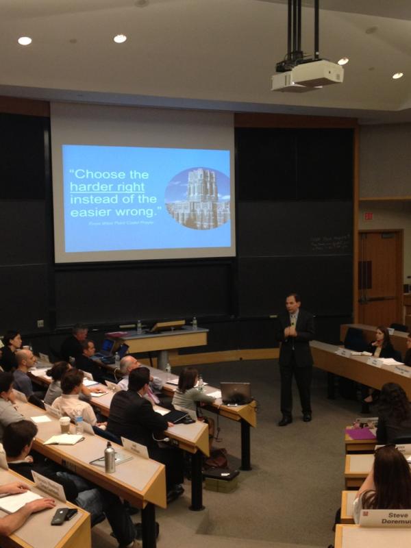 "choose the HARDER RIGHT instead of the easier wrong" Bob McDonald CEO, Chairman of Procter & Gamble