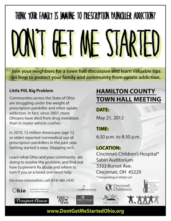 Prescription &amp; illegal drug overdose have become an epidemic in OH. Join the Hamilton Cnty Town Hall meeting 4 info