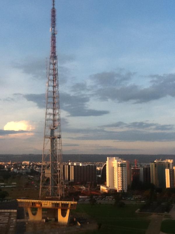 SimonJCLeBON's tweet photo. Brasilia, comms tower at sunset http://t.co/RBSIU9RX