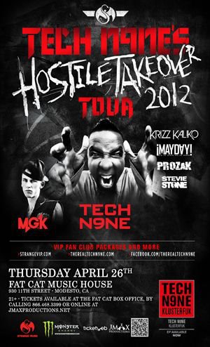 FatCatModesto's tweet photo. @TechN9ne @BrothaLynchHung @machinegunkelly @MAYDAYMUSIC #HostileTakeover tonight! http://t.co/pWby3XtU Guna be EPIC. http://t.co/6I8A1fyJ