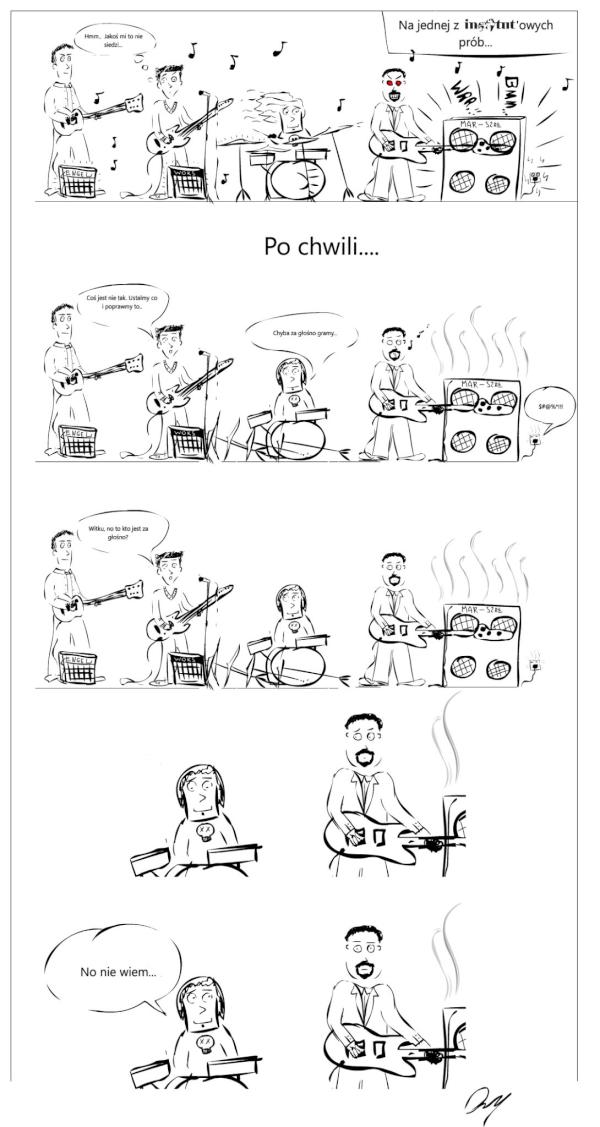 Instytut's tweet photo. Doszliśmy do wniosku, że Wy też macie prawo wiedzieć co się dzieje na próbach Instytutu. A zatem - komiks dla Was! http://t.co/XN9kKCoZ