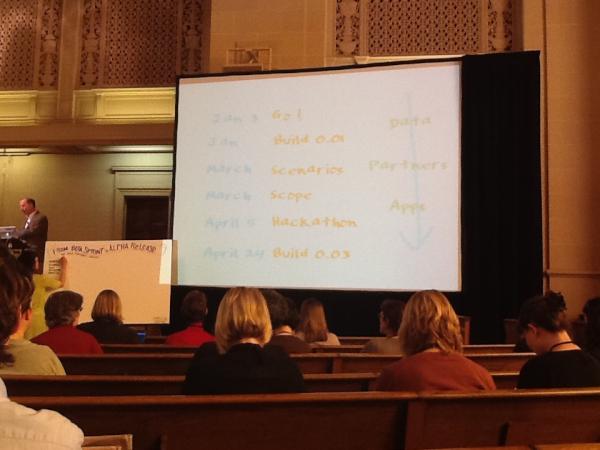 futurelibrary's tweet photo. From Beta Sprint to Alpha Release #DPLAWest http://t.co/vNNFhddU