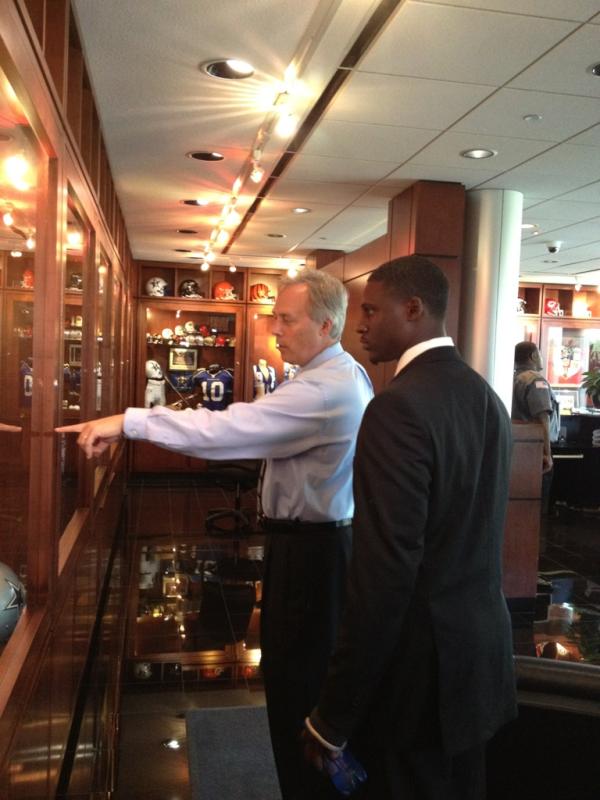 Dallas Cowboys (@dallascowboys) on Twitter photo Our PR Director, Rich Dalrymple, giving <a href="/MoClaiborne/">Morris Claiborne</a> a tour of the lobby at Valley Ranch Our PR Director, Rich Dalrymple, giving <a href="/MoClaiborne/">Morris Claiborne</a> a tour of the lobby at Valley Ranch
