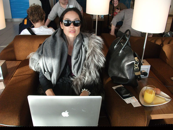 Cecilia Dean embodies airport glamour in Moscow. For more from her trip, click here: bit.ly/IE3eRW
