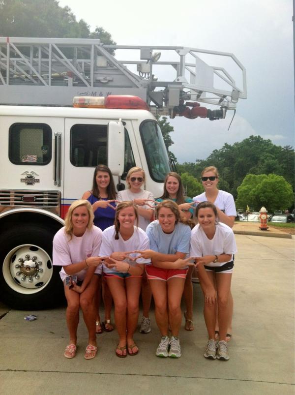 Hanging out at the Clemson Fire Station for <a href="/ClemsonPikes/">Clemson Pikes</a> Fireman's Challenge! #goadpi