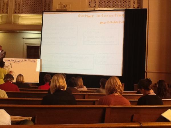 futurelibrary's tweet photo. All that metadata #DPLAWest http://t.co/VJwLljgM