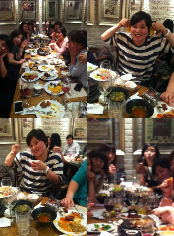 희선씨ㅠㅠRT <a href="/Ljalover1220/">이진애</a>: 우리는 회식중~ 이스트로 떠나는 희선씨 안녕~~!! 보너스로 울 박원장님 표정에 주목해 주세요~ 참,,우리에게 일용할 양식을 제공해 주신 부사장님...최고십니다! 👍👍