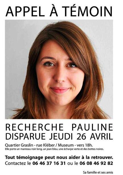 Pauline est toujours introuvable, merci de continuer à relayer cette affiche. Les recherches continuent.