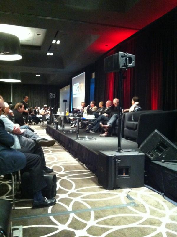 RethaBornmann's tweet photo. The State of the sonic union, moderated by Larry King #musexpo http://t.co/CsYRf4K8
