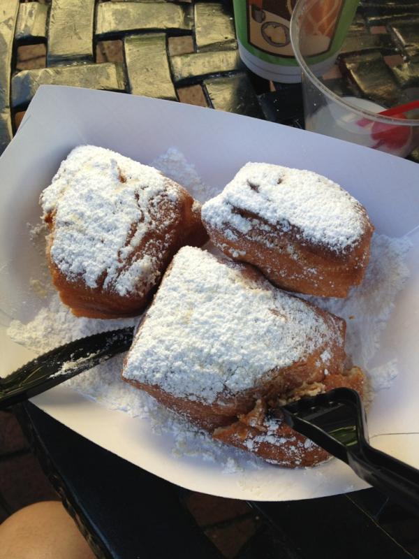 Beignets at cafe beignet in New Orleans! Nothing wrong with fried dough and powdered sugar! #stuffyourface