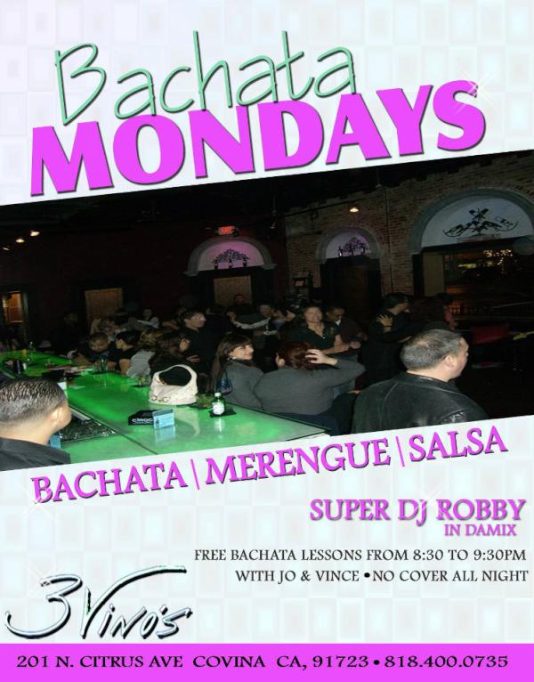 3Vinos's tweet photo. Tonight @ 3Vinos 
Music by DJ Robbie Playing Bachata 
FREE Bachata lessons 8:30- 9:30 pm 
Drink Special all Night!!! http://t.co/ZZOjKTzJ