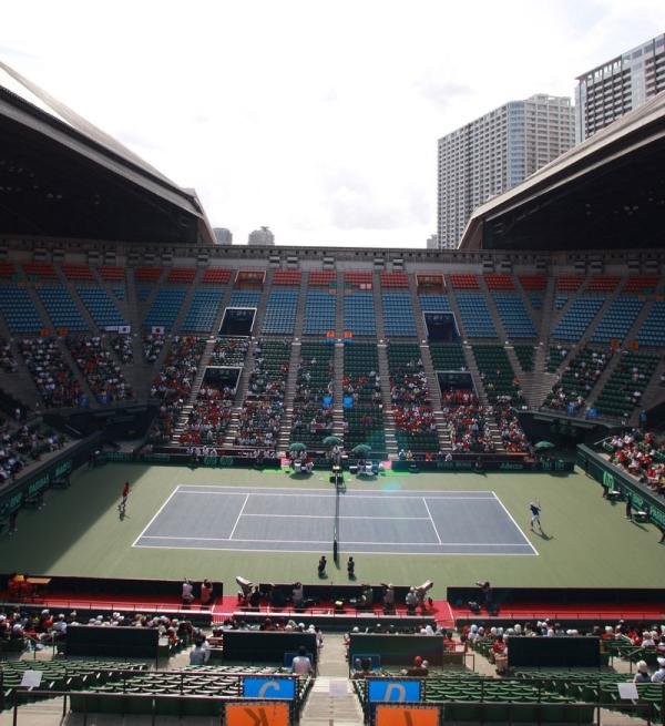 DavisCup's tweet photo. #Japan will play #Israel at the 8,000-seat #AriakeColiseum in Toyko in Sept's WG Play-Offs..here's a pic http://t.co/UI61RtKK