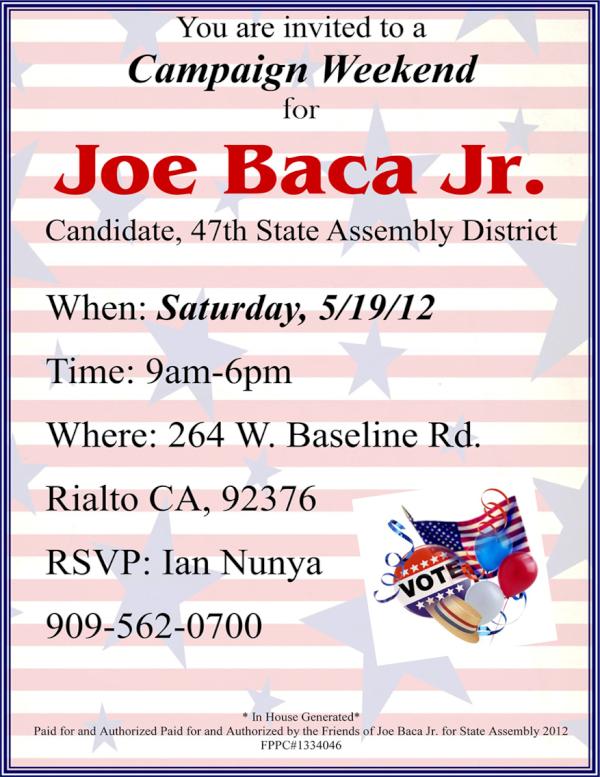 JoeBacaJr's tweet photo. Only 3 weeks left till the June 5th primary. Please come out and show your support for out community. http://t.co/DgYL4BpK