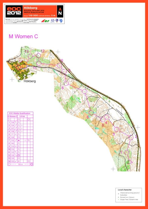 Pdorienteering's tweet image. Eoc2012 Middle Distance qualification map heat womenC