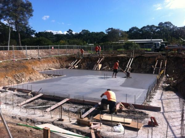 Slab poured today. Looking great! See pic.