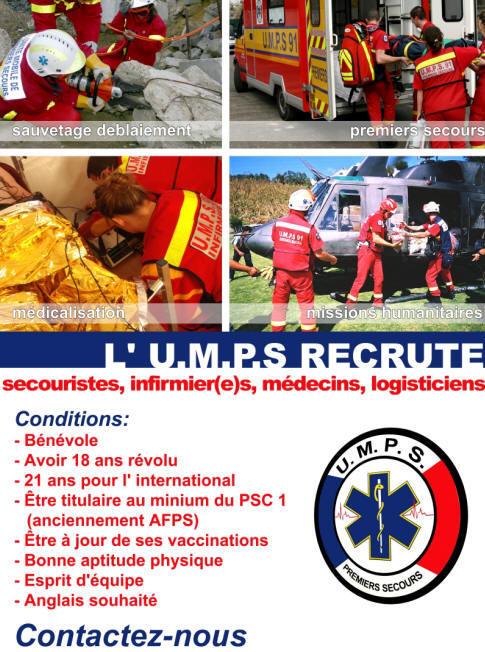 umps77's tweet photo. Nous cherchons des secouristes, I.D.E, Logisticiens.
Pour toutes informations contacter nous sur : umps77@gmail.com http://t.co/XJB7Llt0