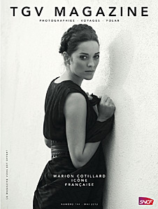 WHYNOTPRODUCTIO's tweet photo. Marion Cotillard fait la couverture de TGV Magazine pour le film De Rouille et d'Os http://t.co/e6OE0eP3
