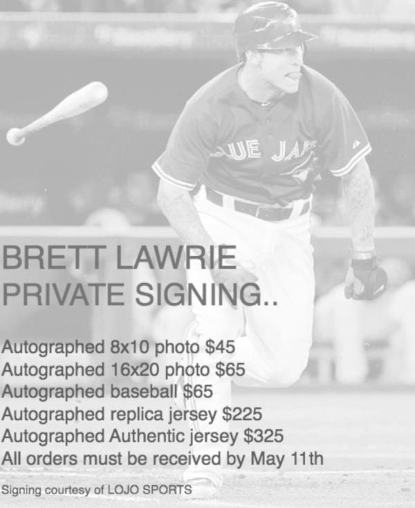 pulpcultureshop's tweet photo. We have been invited to a private signing with Brett Lawrie. If you want an autograph DM us for details. #Jays http://t.co/gsNRng02