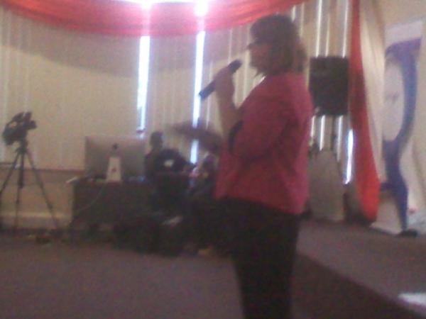 Delalorm's tweet image. Jeanne Clarke from the US Embassy in Accra. #blogcamp12