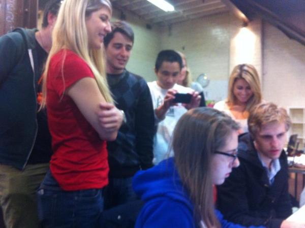 Becrowdworthy's tweet photo. Guess what they are all looking at? @elise's    brilliant ss48 designs! #ss48 http://t.co/KpdztgSr