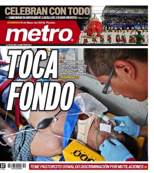 Uživatel Periódico METRO na Twitteru: „La portada de la edición de #Puebla  /P5Z64lHN“ / Twitter