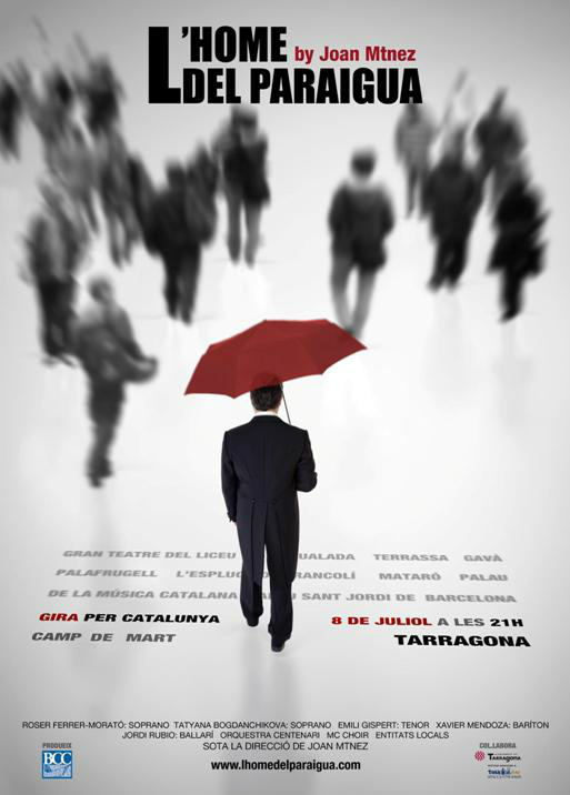 La Opera-Collage "L'home del paraigua" empieza a caminar por Tarragona.