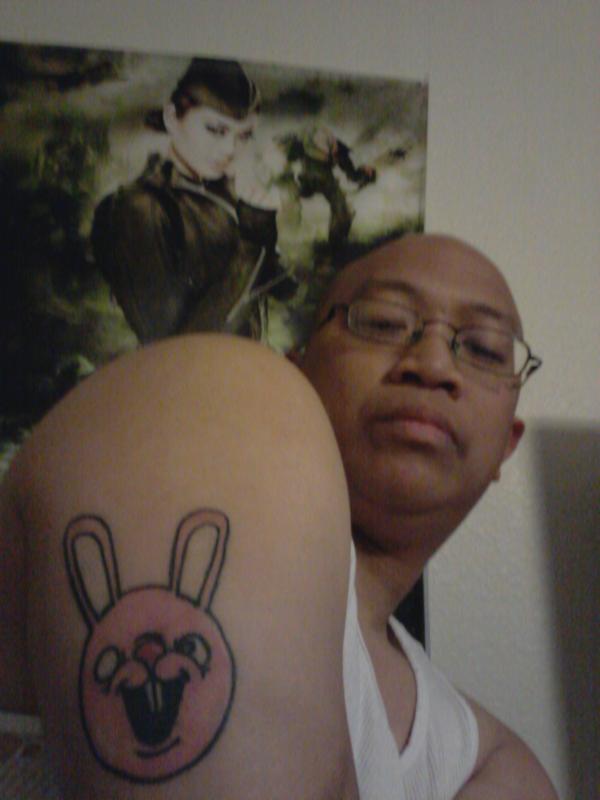 SuckerPunchFans's tweet photo. You are a GOD RT @s0calflip: @SuckerPunchFans oh yes i did get ambers robots pink bunny tatted on my right arm! http://t.co/0sSz2kuC