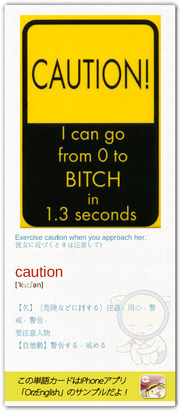 MartinPooo's tweet image. CAUTION! I can go from 0 to BITCH in 1.3 seconds（注意!私、１．３秒で（秒速で）、０から（普通の状況から）ビッチ（やな女）に変わるから。）注意せよ!