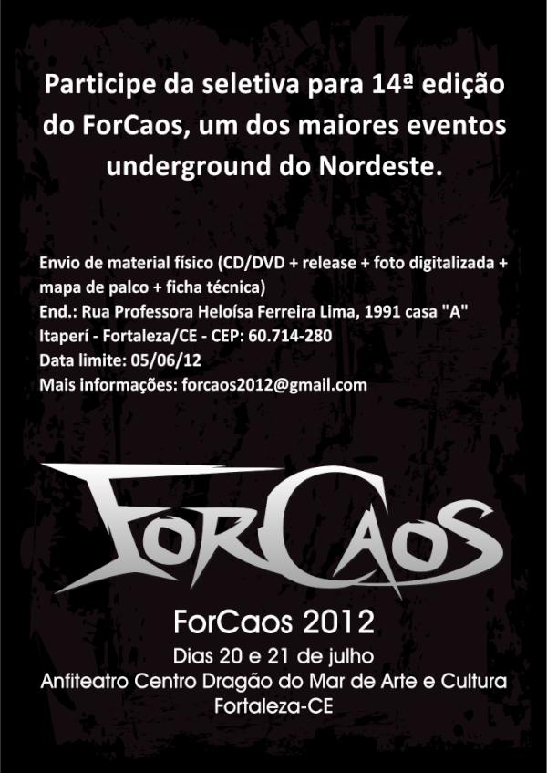 ForCaos's tweet photo. Começaram as seletivas para o ForCaos 2012! Siga as instruções contidas no banner e aguarde!!! http://t.co/Xb7mTxoM