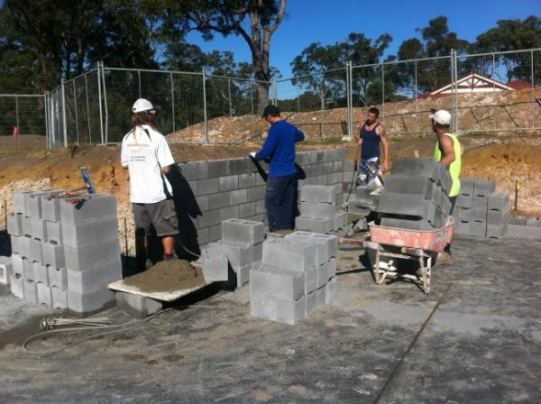Blocks being laid today