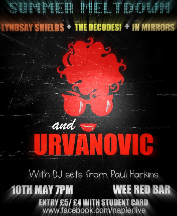 this thursday come on out to @Napierlive at weeredbar.co.uk at 7pm. £5 (£4 with a student card)