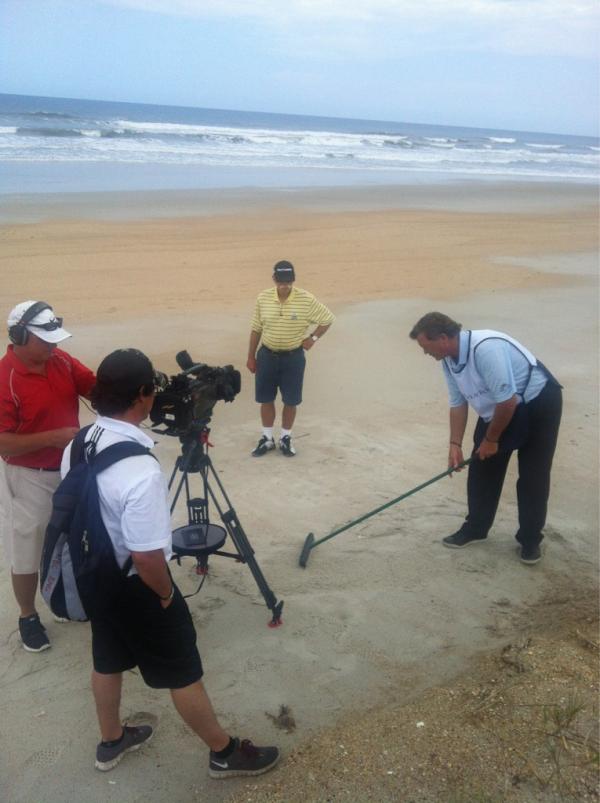 SammyGberg's tweet photo. Jake getting a raking lesson from the Mr. Miyagi of caddies in this addition of Jakes Takes http://t.co/K0e6fs9d