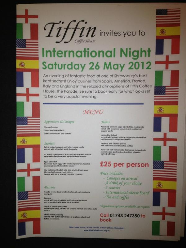 Tiffins International Night!!