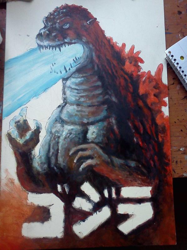 TylerTSowles's tweet photo. Godzilla wip. http://t.co/8HoHuBg1